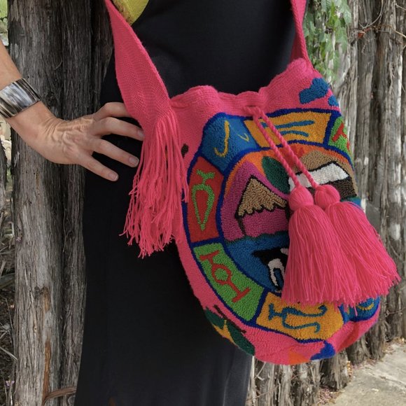 Zodiac Colombian Wayuu Bucket Bag Gemini Taurus - Picture 5 of 8